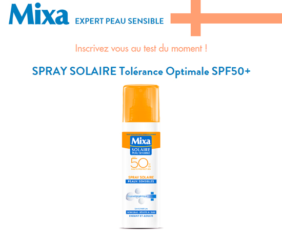 Crème solaire MIXA Test Club échantillons et tests gratuits